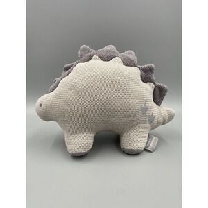 Living Textiles Shiloh Stegosaurus Knitted Rattle Plush 12” Stuffed Dinosaur